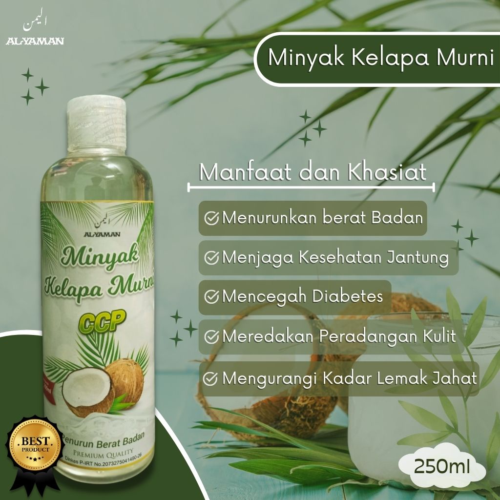 Minyak Kelapa Murni 100% Extra Virgin Coconut Oil 250ml untuk program penurunan berat badan