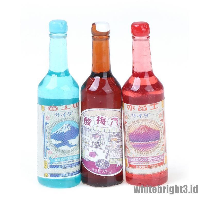 (white3) 5pcs Miniatur Botol Soda / Air Minum Skala 1: 12 Untuk Dekorasi Dapur Rumah Boneka