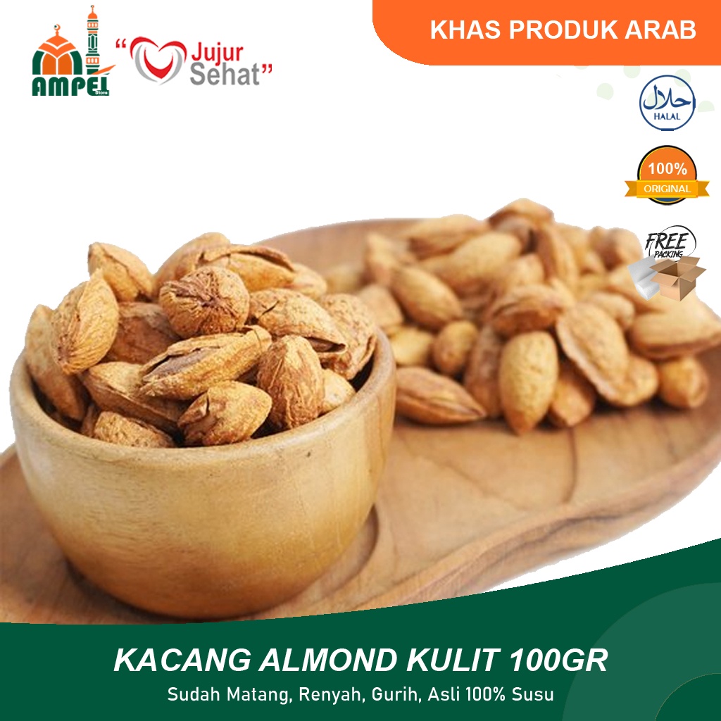 Kacang Almond Kulit Susu Panggang Roasted 100 Gr Sudah Matang Bisa Langsung Dimakan Penuh Khasiat Manfaat Shopee Indonesia