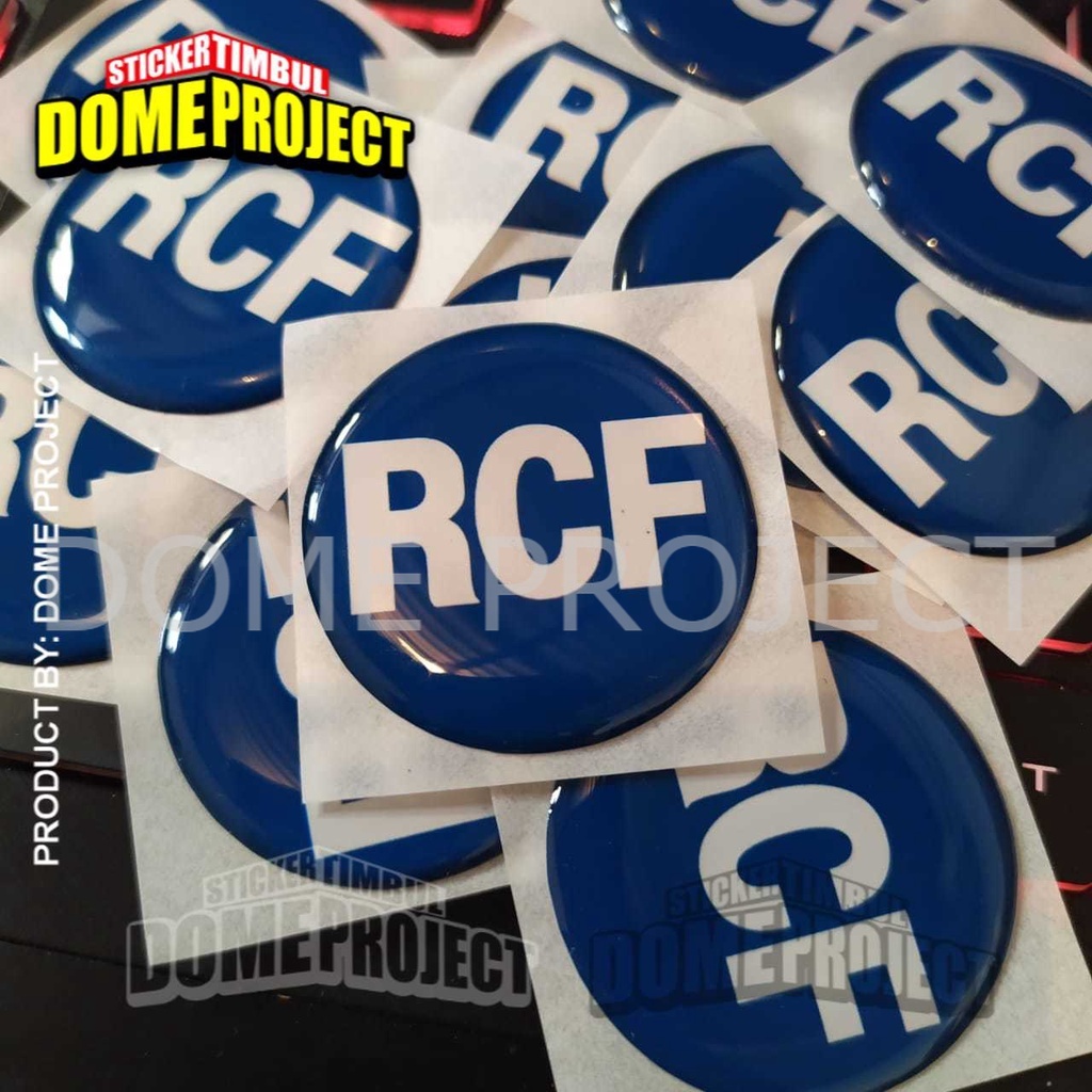 EMBLEM STIKER RCF SOUND STIKER AUDIO STICKER LENTUR 3D BENTUK KOTAK DIAMETER 35MM