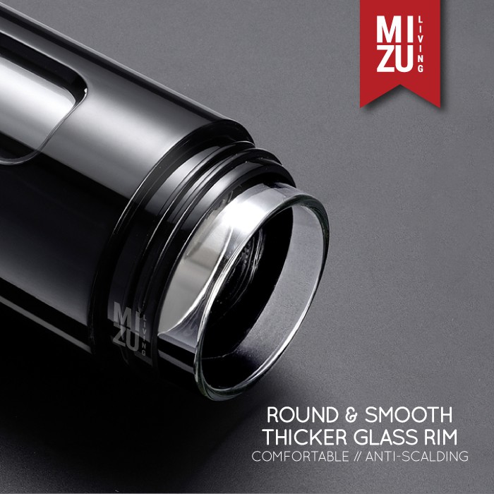 HOUJI-CHA Glass Water Bottle Botol Air Minum Kaca Tumbler 450ml Saringan Teh Infused Water BPA-Free-6
