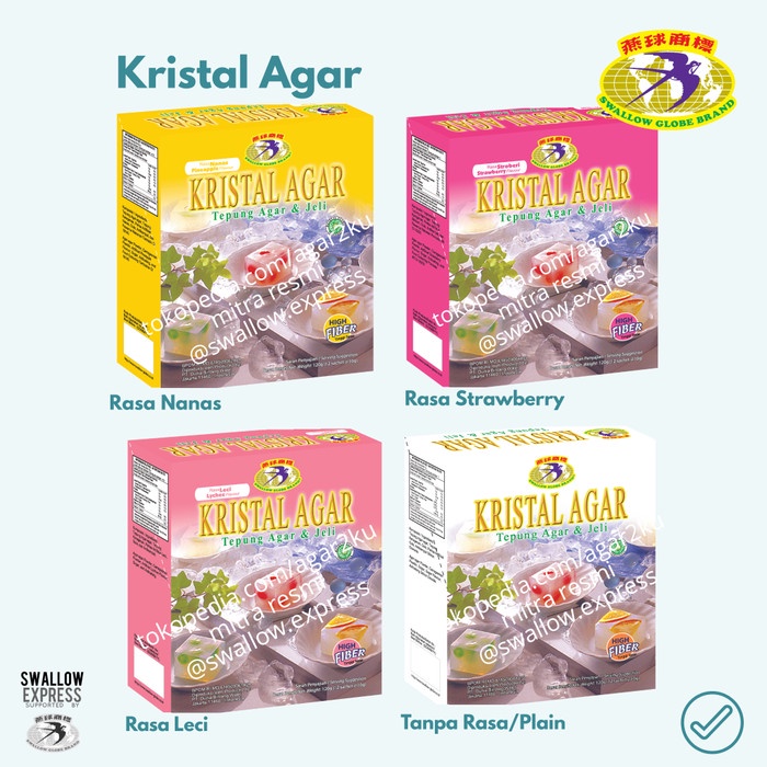 

Ds2011Z Promo Kristal Agar Tepung Agar-Agar + Jelly Swallow Globe Brand Xz20X1Z11