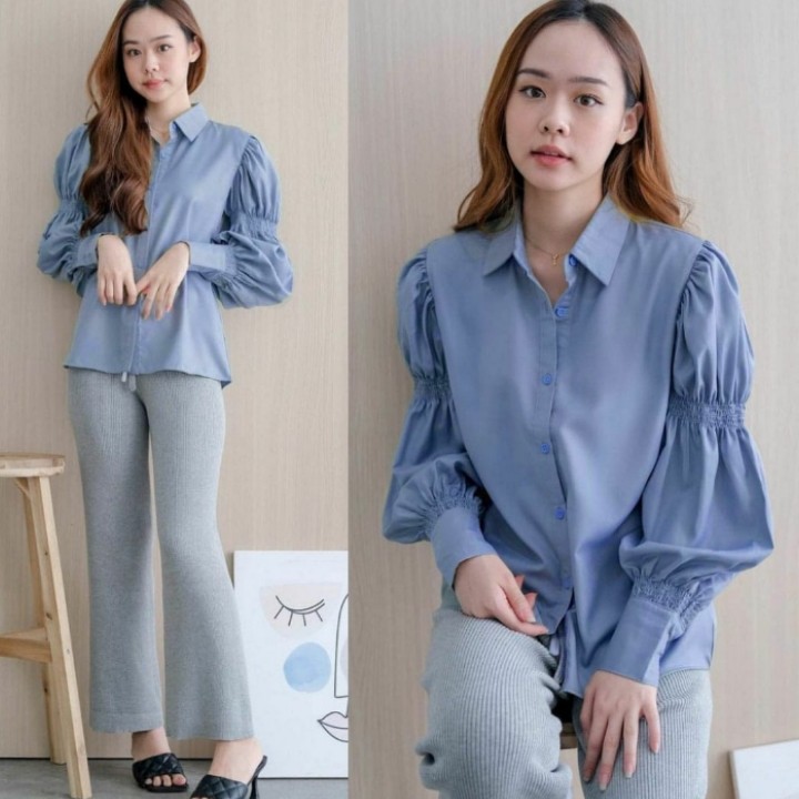 FWG - HALFA TOP / KEM GIRLY BTS TOP / KEMEJA KANTOR / KEMEJA CASUAL / KEMEJA WANITA