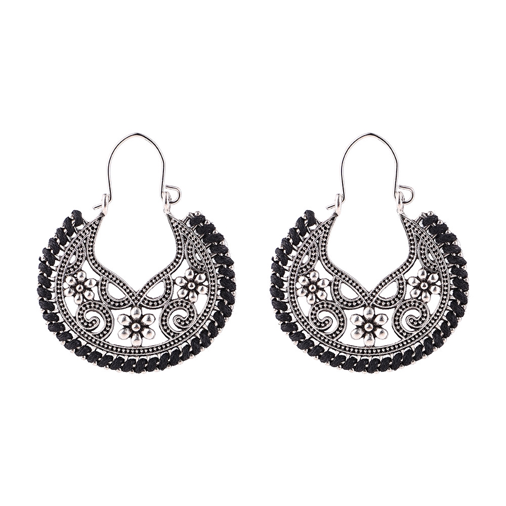 Anting Rumbai Warna Silver Gaya Vintage Bohemian Tibet Etnik Indian Untuk Wanita