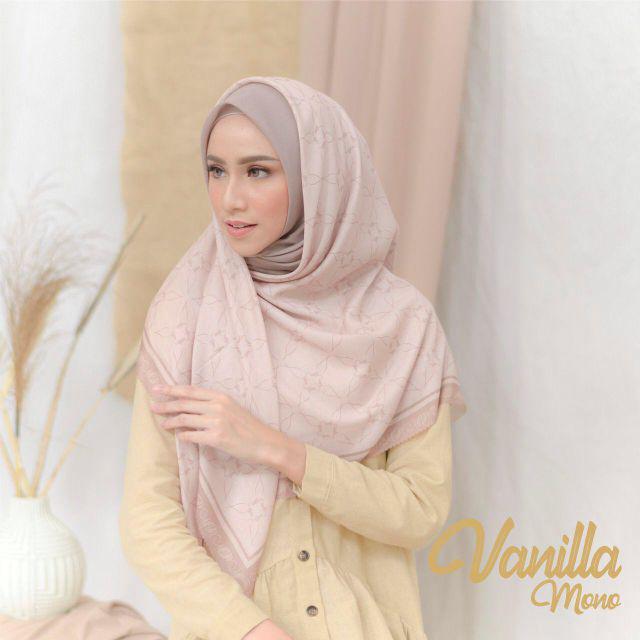 Mylady Hijab PREMIUM MONOGRAM EDITION denim vanilla latte avocado mustard mocha yakult black MONO-VANILLA MONO