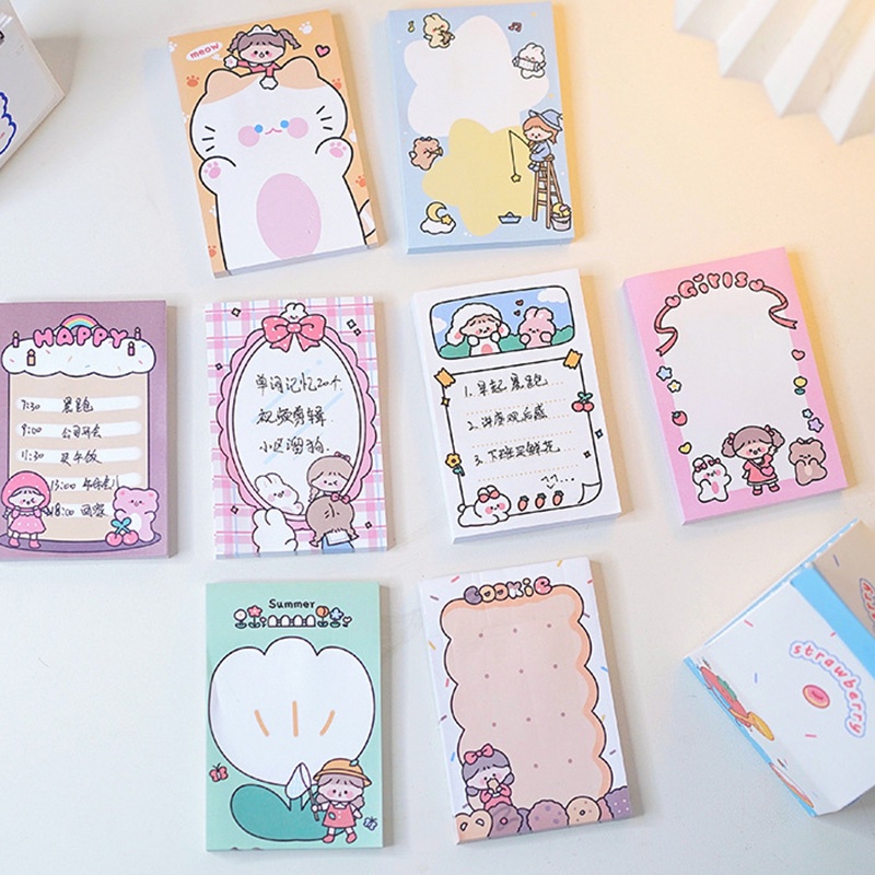 80 Lembar Sticky Notes Portable Motif Kartun Lucu Untuk Dekorasi