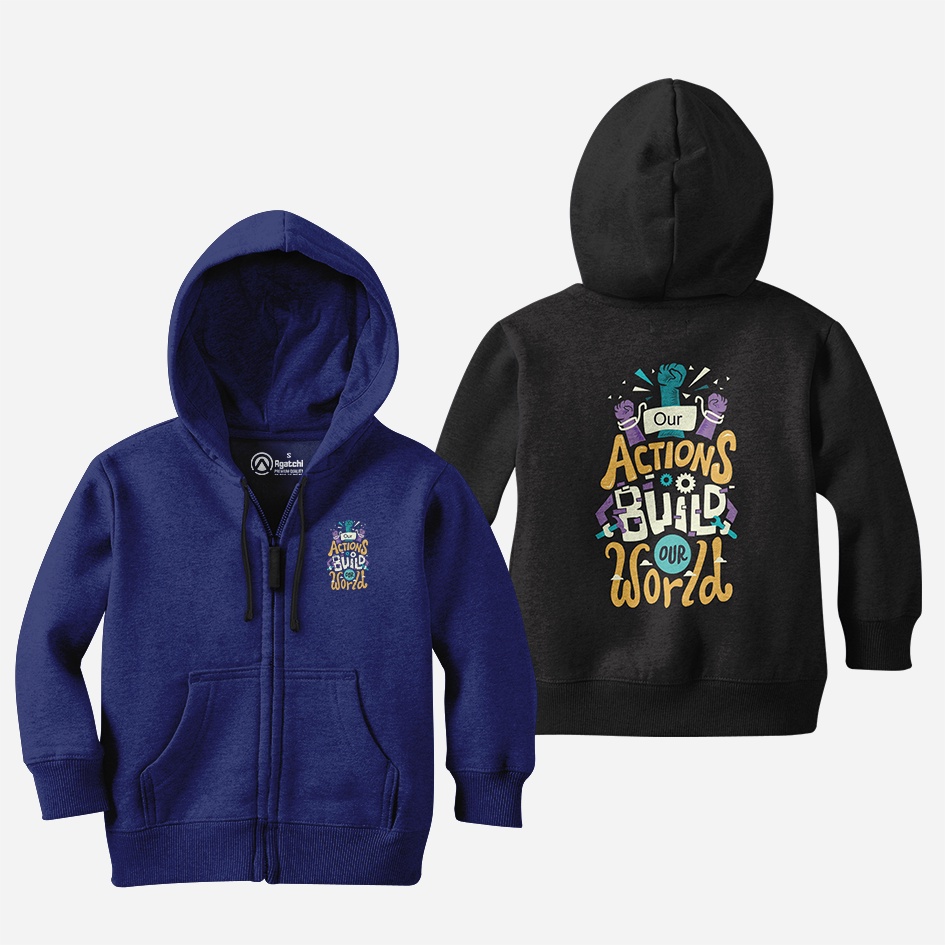 Sweater Zipper Hoodie Anak Action