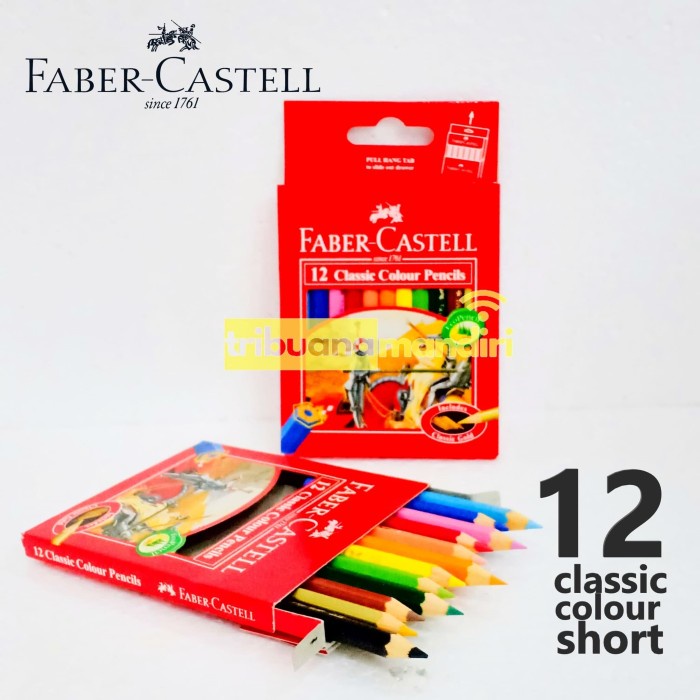 

WARNAPENSIL- PENSIL WARNA 12 FABER CASTELL CLASSIC PENDEK -PENSIL WARNA