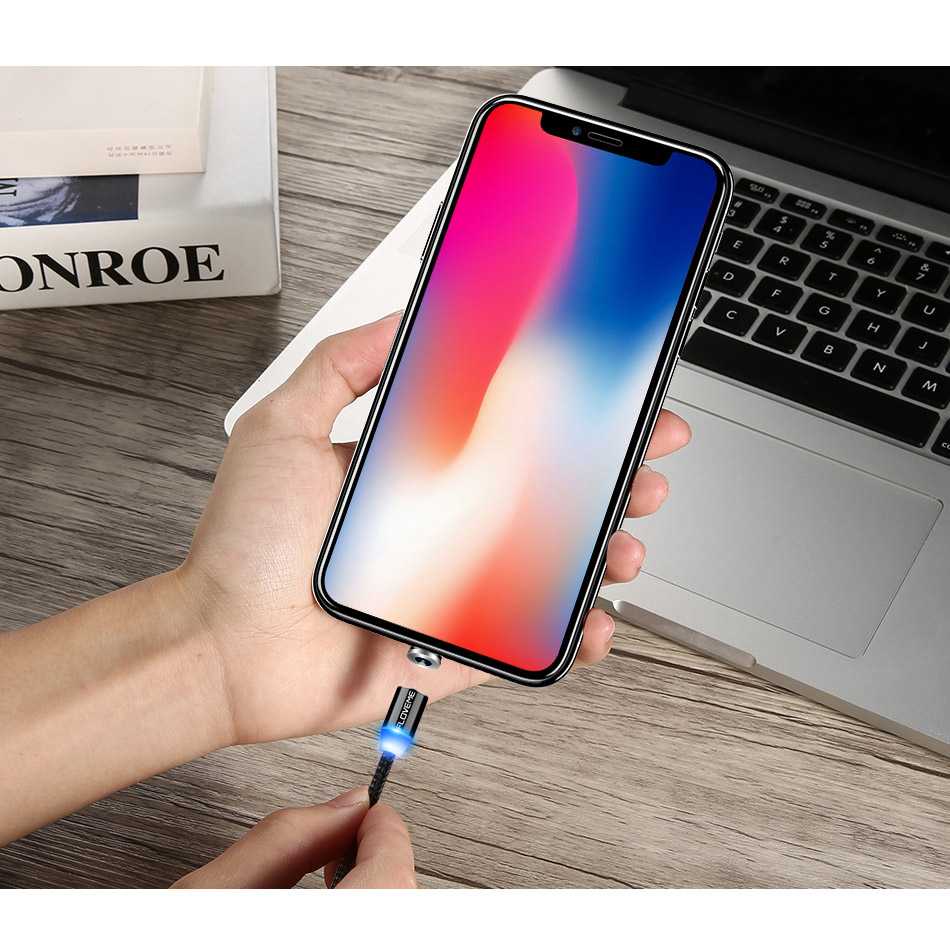 Kabel Charger Magnetic USB Type C 1 Meter / Kabel Pengisi Daya Cepat Micro USB Magnetic Magnet / Kabel Data Magnet Magnetic LED / USB Iphone Vivo Samsung Iphone Oppo Xiomi Realme Fast Charging / Kabel Cas Charge Magnet Android Cepat Penuh Murah Original