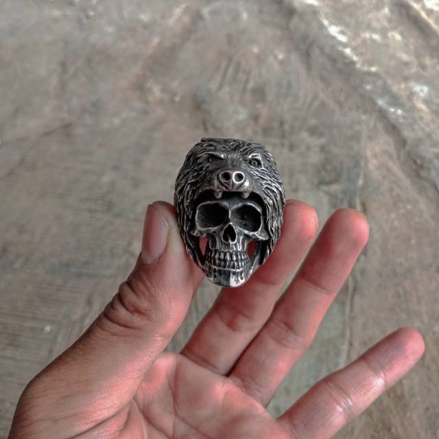 Skullring-ringskull-cincin tengkorak-fourspeed metalwerks bearhead original