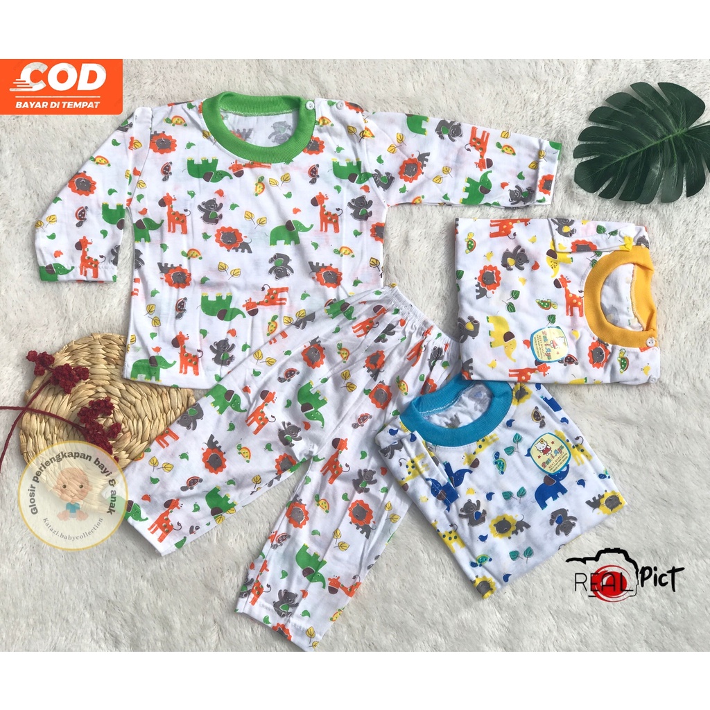 [STO.PJMGB] Setelan Baju Bayi Piyama Bayi Panjang Kaos Oblong  Umur 3 - 16 Bulan