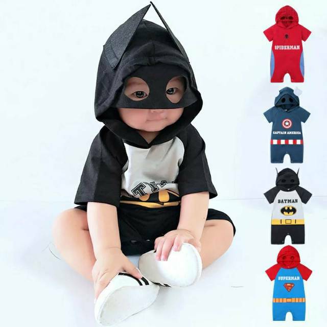 Superhero With Hoodie Rompers/ Rompers Superhero Anak