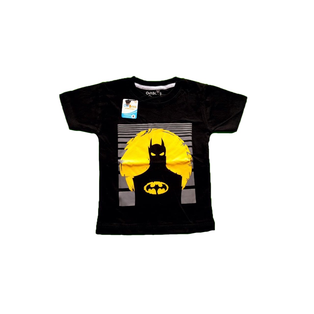 KAOS ANAK DISTRO MOTIF KARAKTER grosir pakaian kaos anak cowo cewe combed 30s karakter Batman Hitam-2