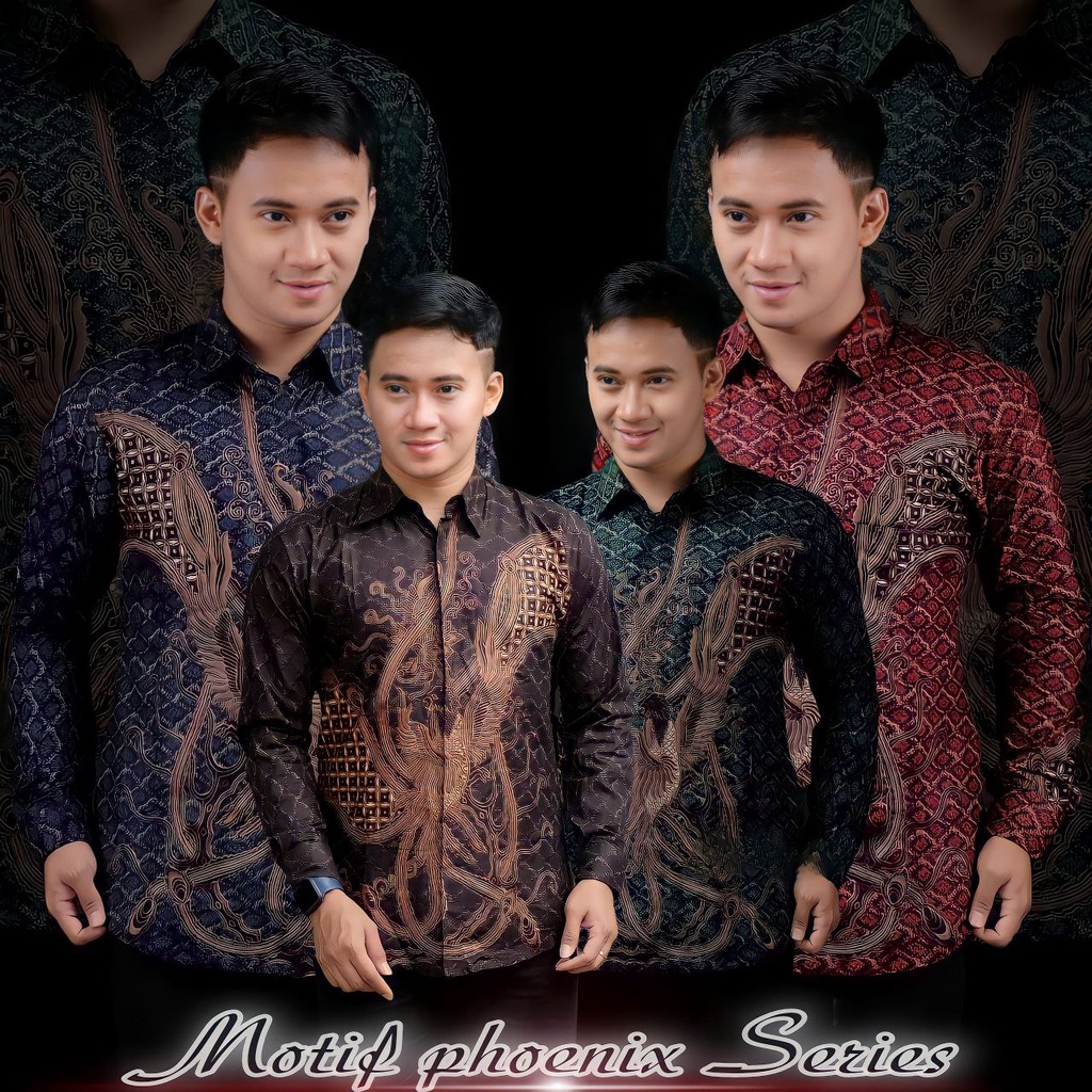 Kemeja Batik Pria Lengan Panjang modern-Baju batik pria Lengan panjang-Batik pria-Batik pria jumbo-Motif phoenix Series New arival