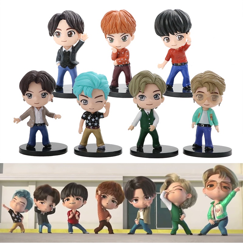 Mainan Boneka Mini Figure Karakter KPOP BTS Bangtan Boys Untuk Hadiah Ulang Tahun