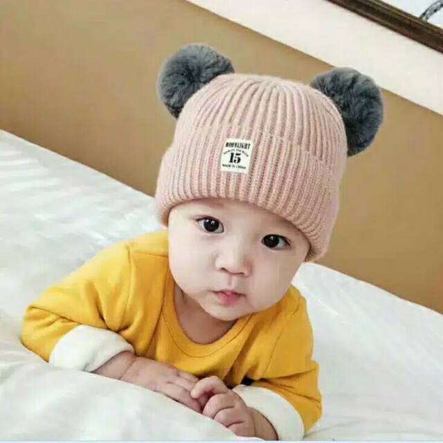 COD!! TOPI RAJUT POMPOM BULU ANAK / TOPI KUPLUK WOOL RAJUT HANGAT BAYI / ANAK UNISEX