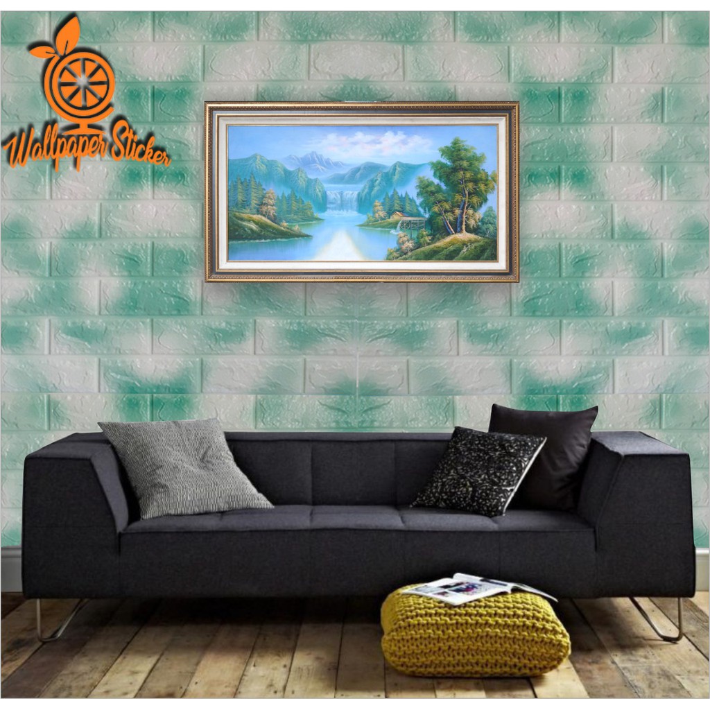 Wallpaper foam Wallpaper dinding 3D Brickfoam Batu Bata Wallpaper busa tebal best seller