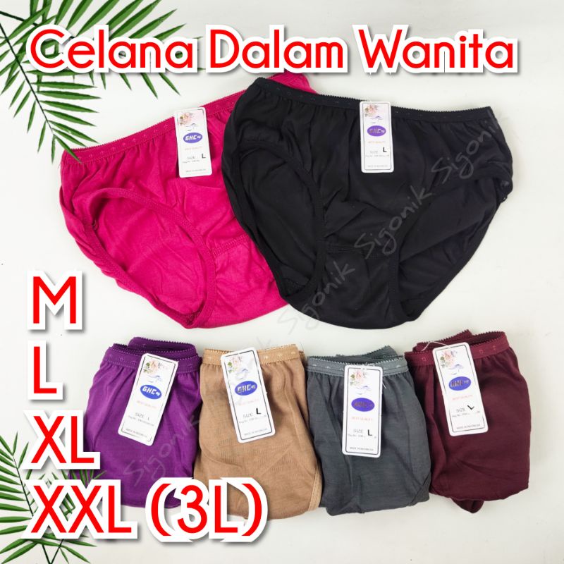 CD Celana Dalam Wanita Dewasa M L XL XXL(3L) Perempuan Jumbo GHC Motif Gelap Promo Murah Pakaian Dalam Sigonik