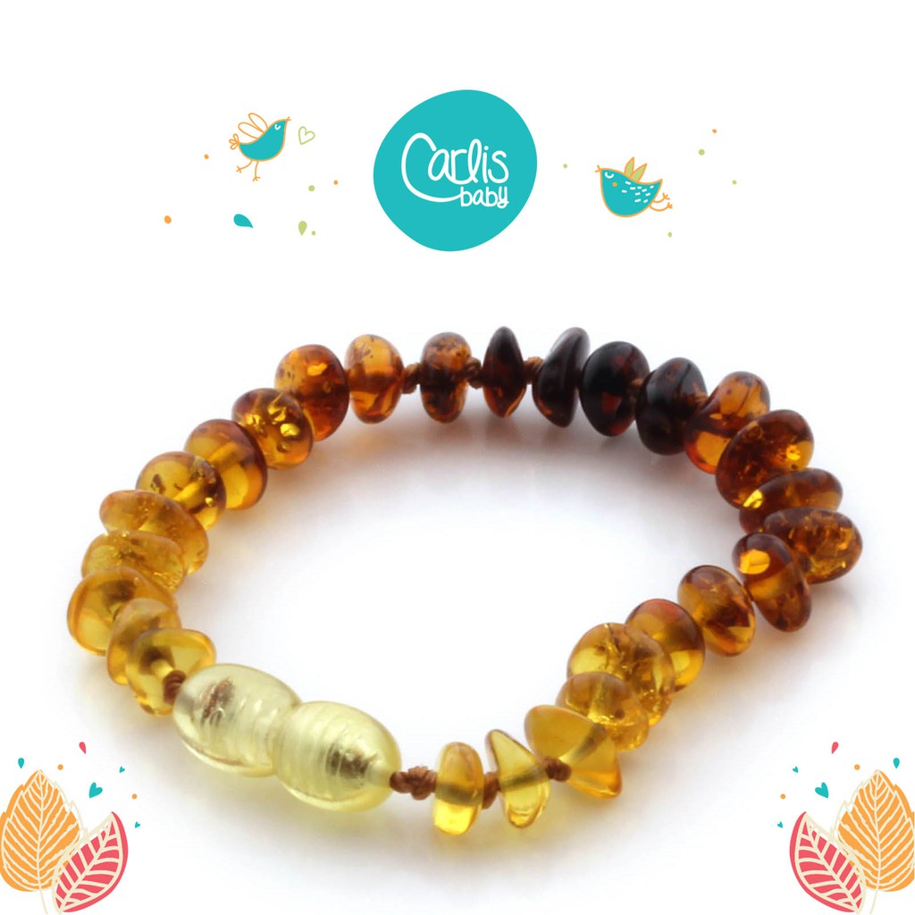 GELANG AMBER BAYI TUMBUH GIGI ROUNDEL 5X3MM