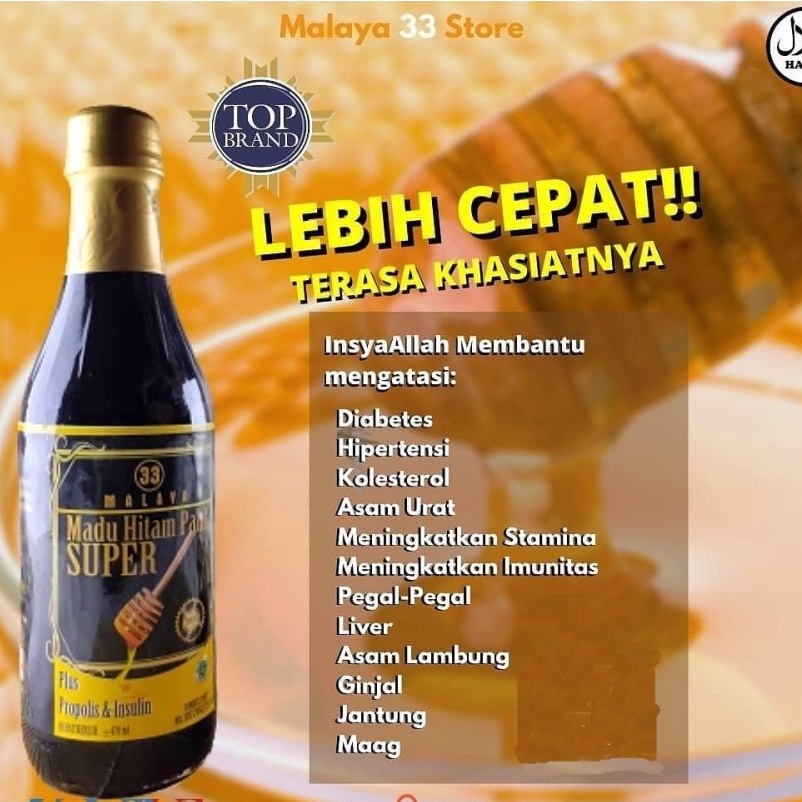 

Madu Hitam Pahit Super Plus Propolis Malaya 33