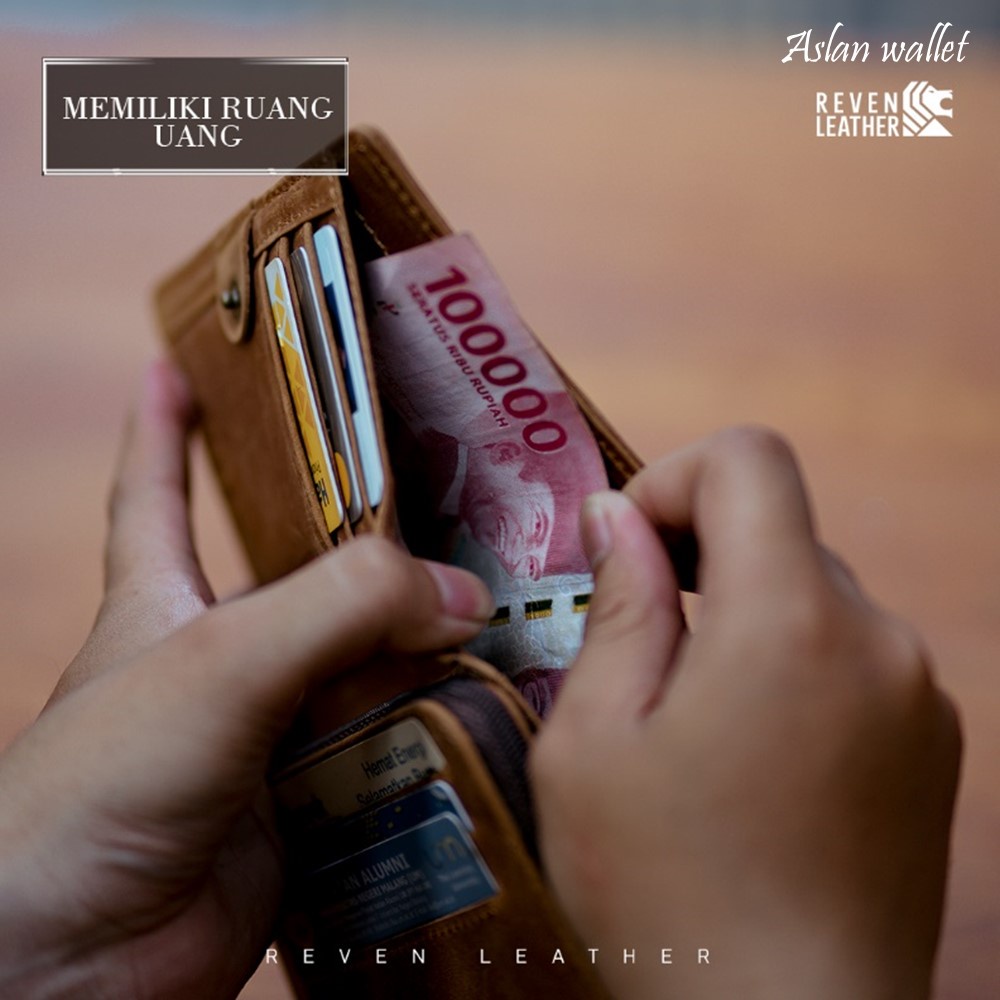 Dompet Lipat Kulit Pria Reven Aslan Wallet Branded Original Kulit Sapi Asli Premium Terbaru Terbaik