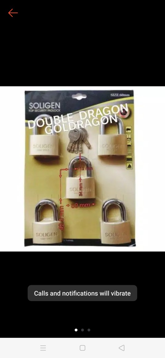 Gembok Soligen 60mm X 5 Pcs Kuningan Masterkey Computer