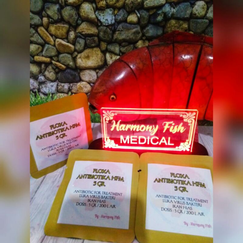 FLOXA ANTIBIOTIKA HFM 5GR OBAT ANTIBIOTIK LUKA VIRUS BAKTERI IKAN IKAN HIAS KOI KOKI CHANNA LOUHAN