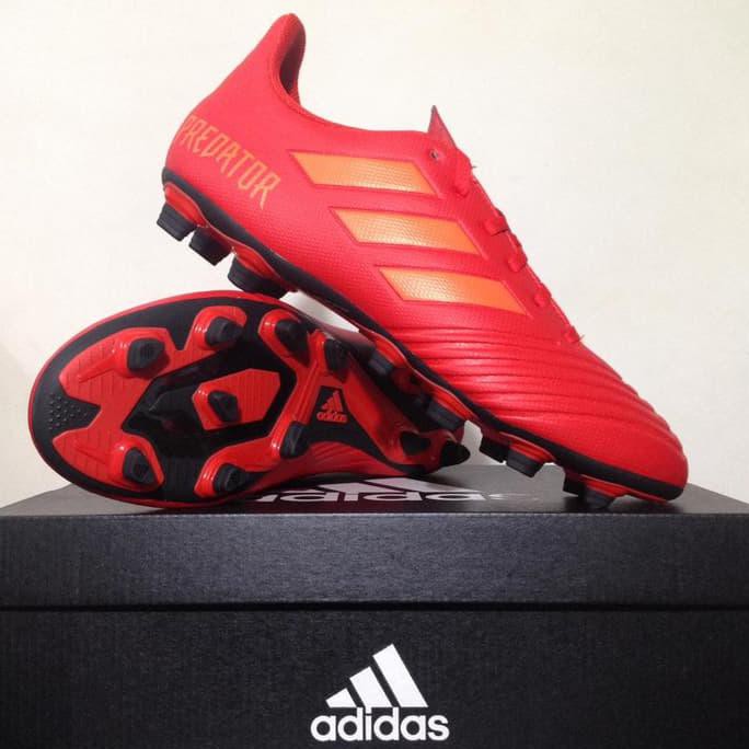 Kualitas Terbaik Sepatu Bola Adidas Predator 19.4 FXG Active Red D97970 Original BNIB SDWEP
