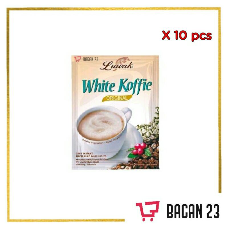 Kopi Luwak White Coffe (10pcs x 20gr) / Kopi Bubuk Kemasan Saset / Bacan 23 - Bacan23