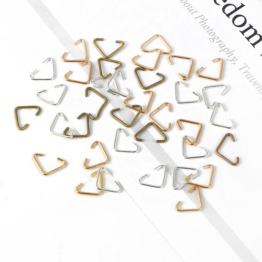 【Checkout RP100】100 Pcs Cincin Konektor Kait Clasps Bentuk Segitiga Ukuran 6x10mm Untuk Membuat Perhiasan