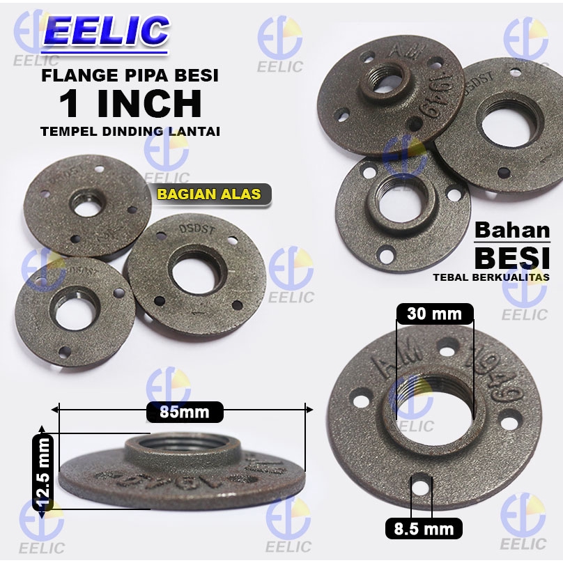 Bamboogrove_ Eelic Fle-Am1I Flange Fitting Pipa Threaded Dinding Lantai Antik Ukuran 1 Inch Bahan