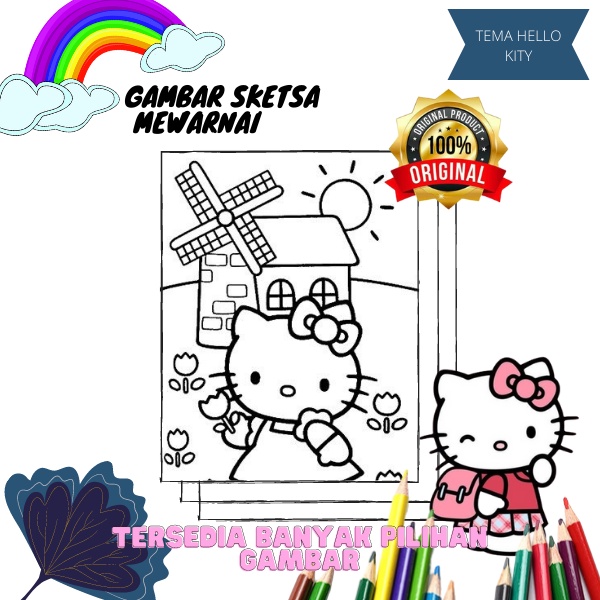 

Gambar Sketsa Mewarnai Hello Kitty / Seketsa Lukis / Drawing Sketch / Menggambar