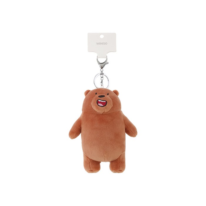 MINISO Gantungan Tas Kunci Tas Acces We Bare Bears Karakter Lucu - grizzly
