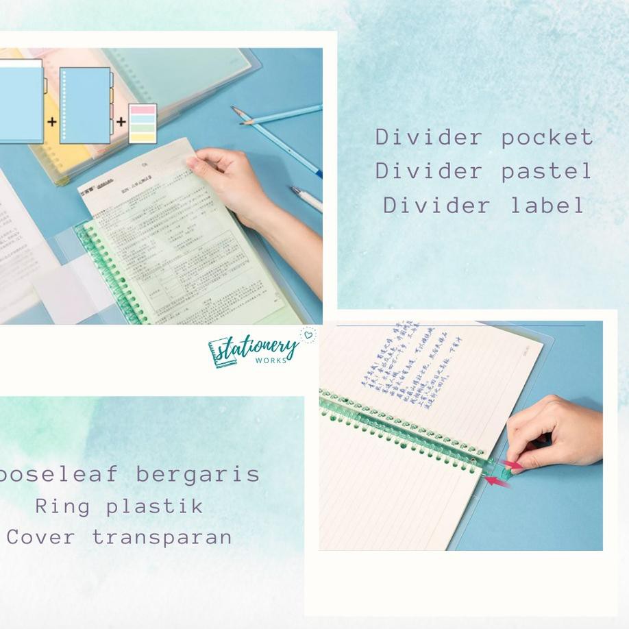 

NEW PRODUCT NEW Daiso daiichi - Binder A4, A5, B5 clear transparan pastel polos gradient - notebook