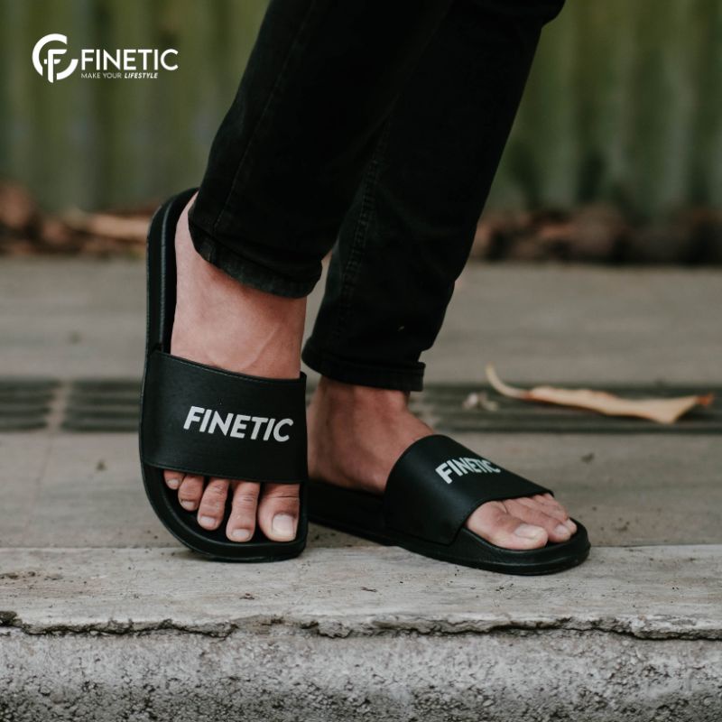 Finetic Sandal slop Finetic Black Style anti air terlaris Ukuran 40 Sampai 44-2
