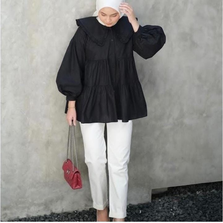 Blouse Putih Model Terbaru Luna Blouse Bahan Katun Atasan Wanita Baju Fashion Korea Terbaru 2022 Blouse Korean Style Baju Blouse Wanita Terbaru