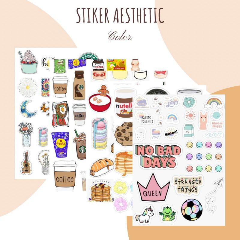 [BUY 10 FREE 1] STIKER FOOD AND DRINK PACK AESTHETIC ANTI AIR GLOSY PREMIUM 135 GSM