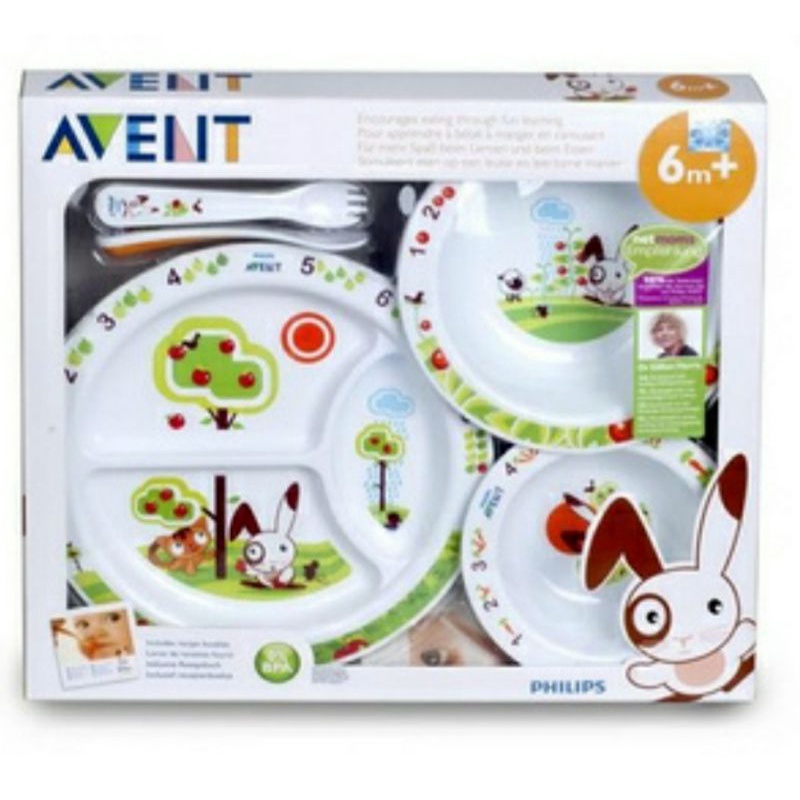 Philips Avent Feeding Set Meal Time Set / Piring Makan Sekat Avent Plate