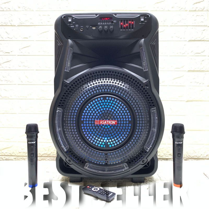 Speaker Portable Wireless Asatron Titanium HT-8873UKM Original 15 inch Bluetooth