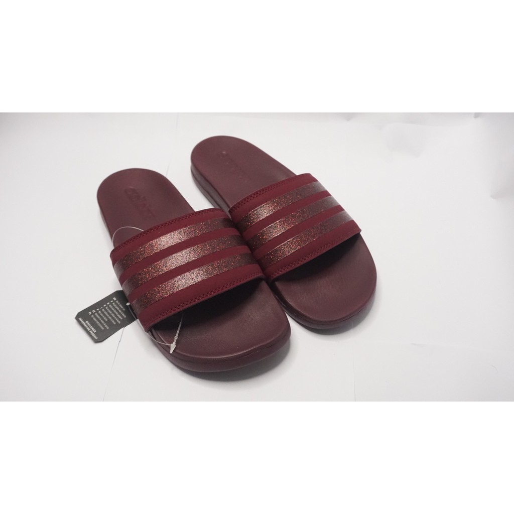 womens red adidas slides