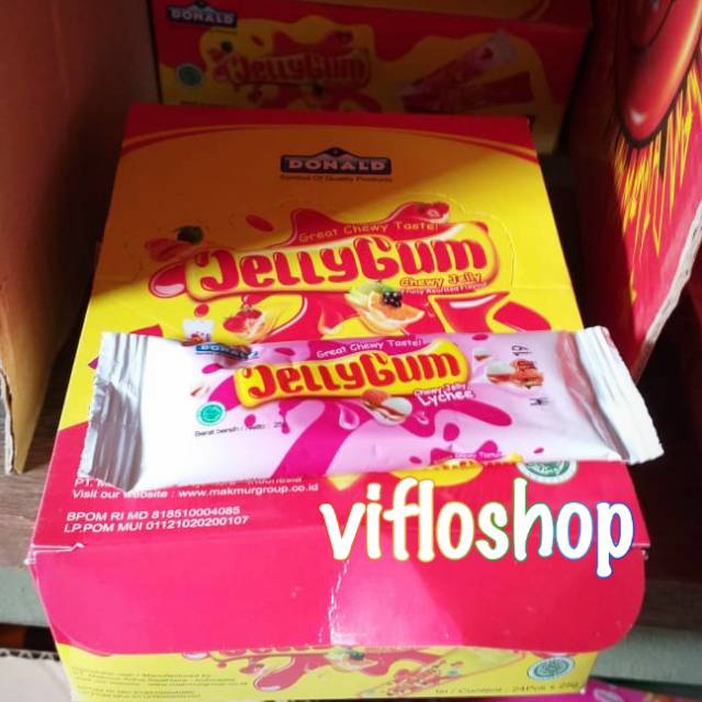 

Permen JellyGum Donald / Donald Jelly Gum (Box 24 x 25 gram) Permen Kunyah Rasa Buah