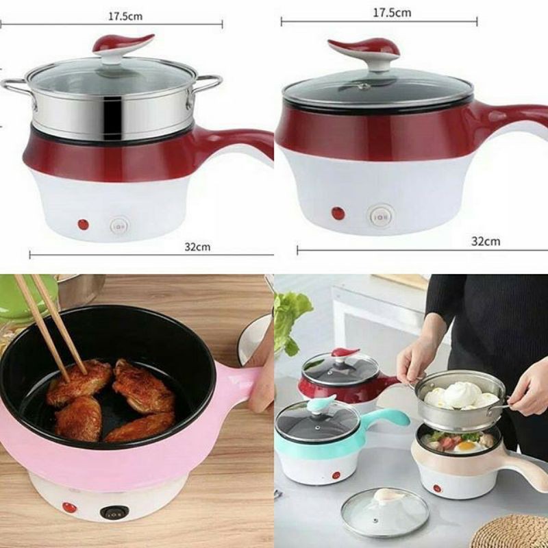 Multifungsi electric fry pan Panci Listrik lapisan keramik