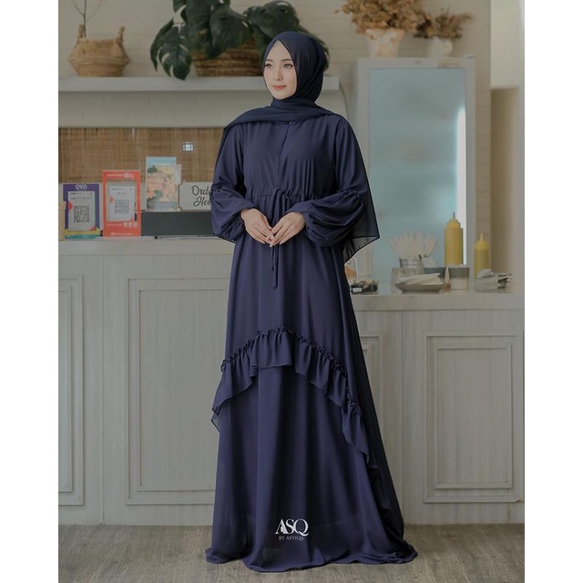 GAMIS CERUTY BABYDOLL POLOS FULL FURING SYAR'I TERBARU