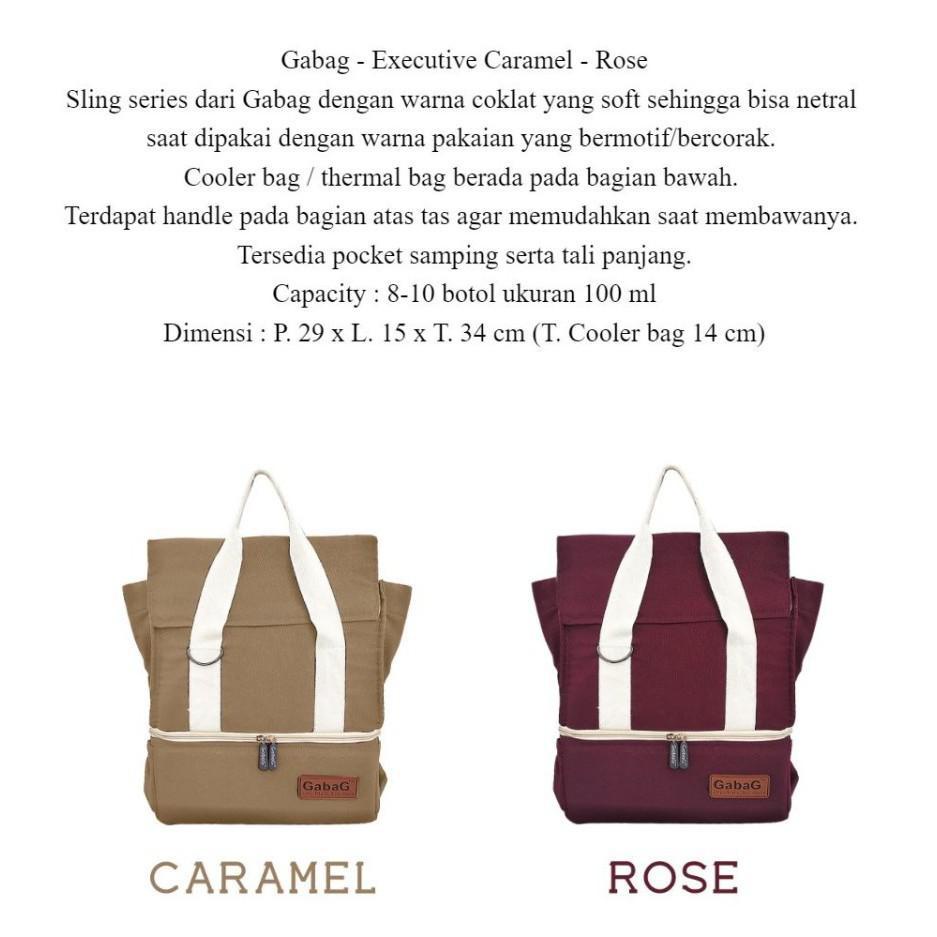 ORIGINAL GABAG ROSE CARAMEL EXECUTIVE SERIES THERMAL COOLER SLING BAG FREE ICE GEL 500 GR