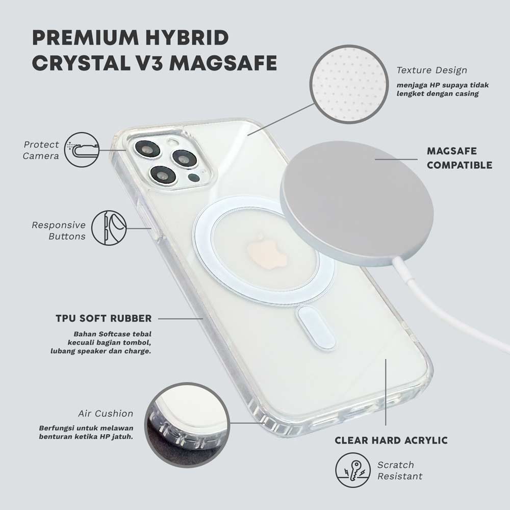 Cassion Premium Hybrid Crystal Case POLOS-Hybrid Mag Safe