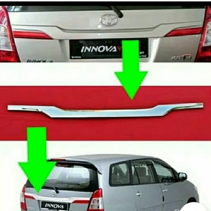 Cover trunk lid full chome GRAND INNOVA 2014-2015 model tempel