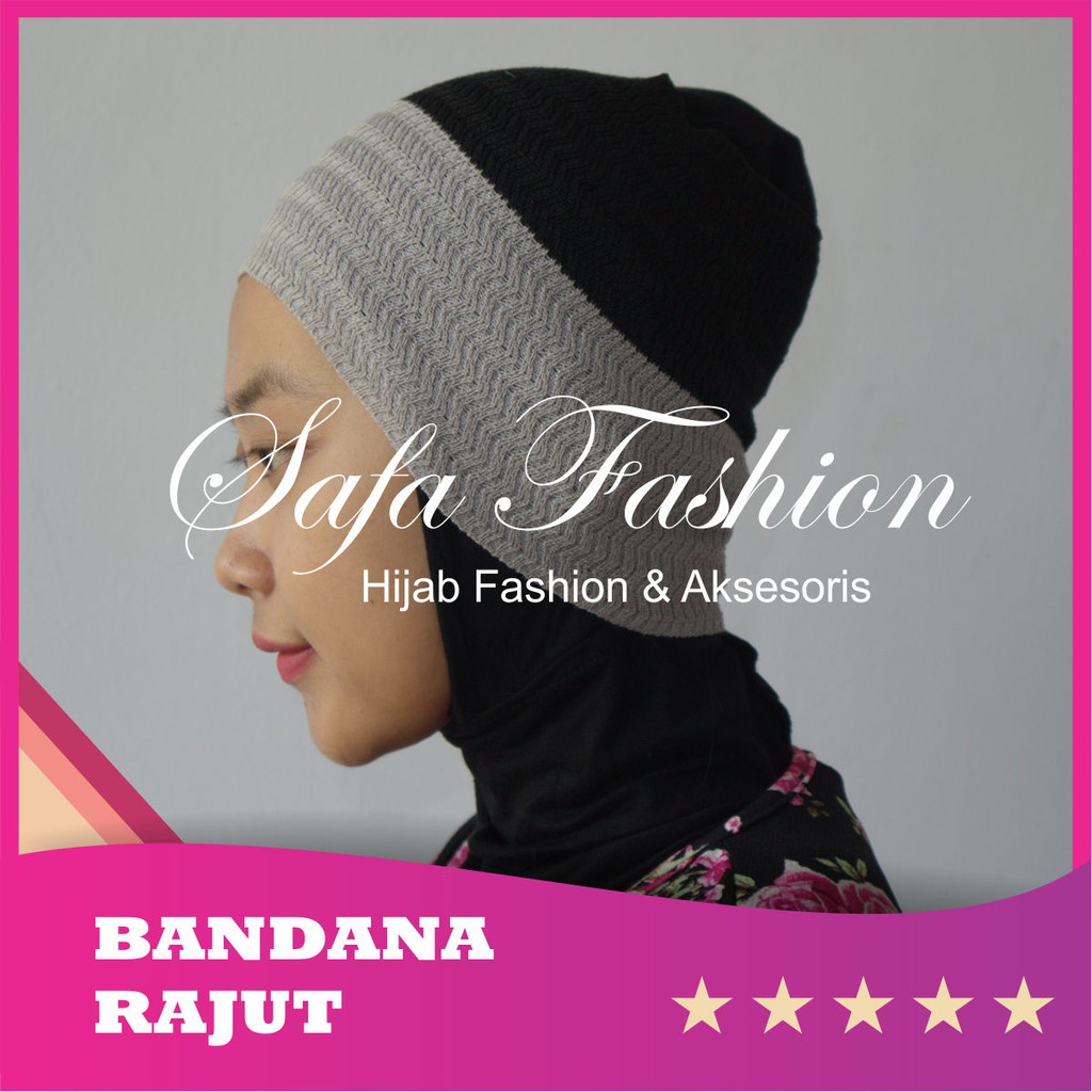 BANDANA RAJUT BOLAK-BALIK / inner Jessica / ciput wanita / bandana / aksesoris wanita