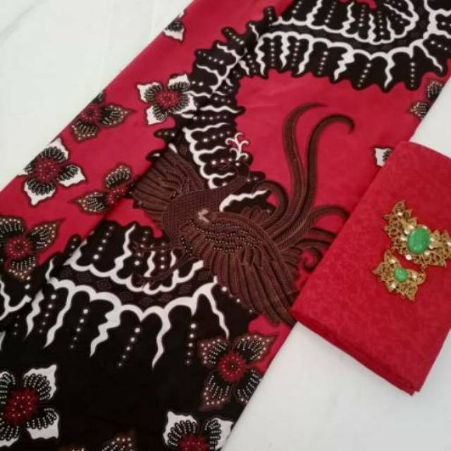 HT KAIN BATIK MOTIF NAGA MERAH EMBOS BATIK ASLI PEKALONGAN / BATIK ORI PEKALONGAN