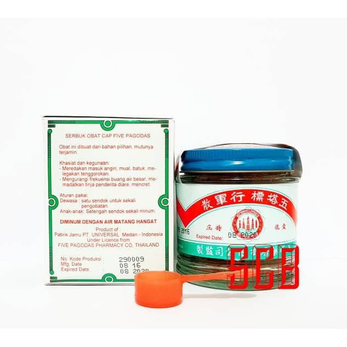Obat Sakit Perut Puyer Lima Pagoda - Obat Mual- Diare Masuk Angin