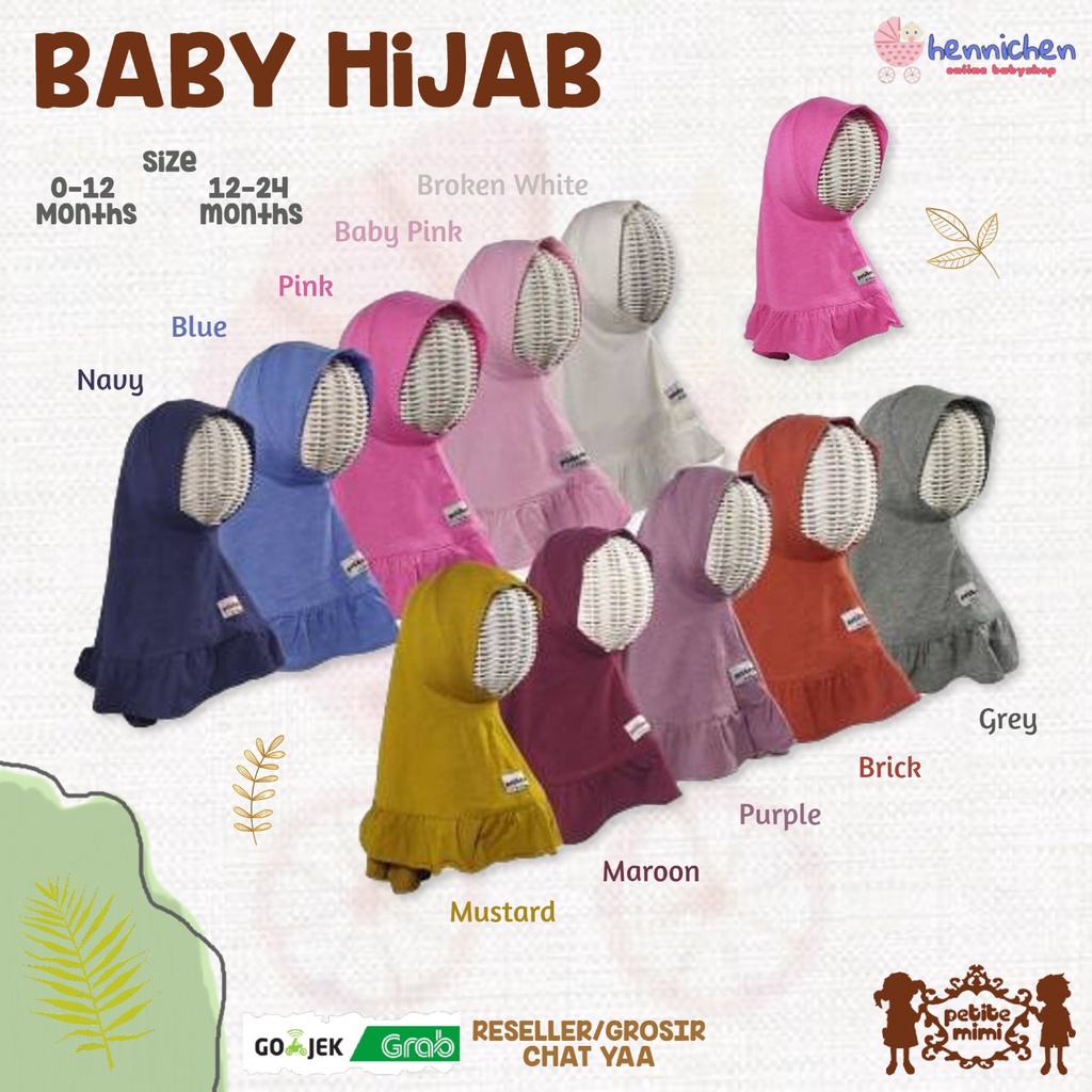 PETITE MIMI BABY HIJAB ANAK INSTANT /JILBAB BAYI/ JILBAB ANAK MUSLIM PEREMPUAN 0 - 2 TAHUN PART 2